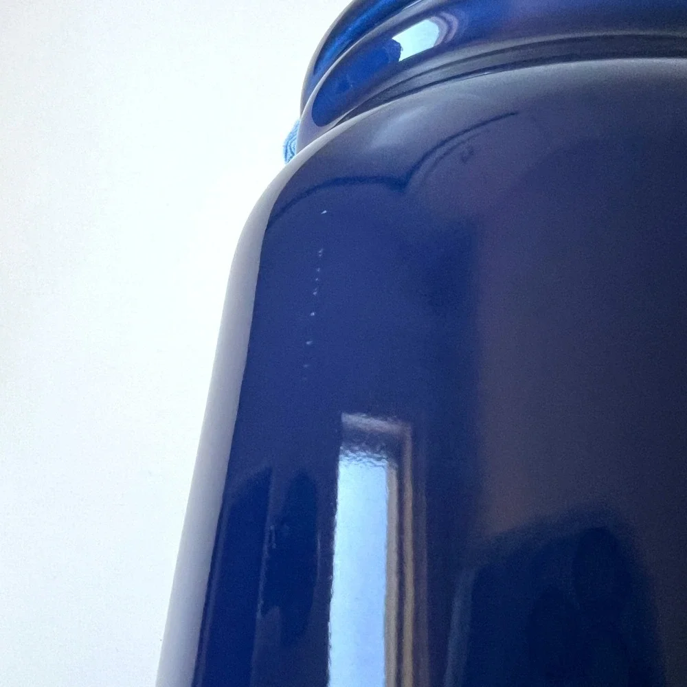 Cobalt Blue Ceramic Kitchen Canister Jar with Lid Pantry Storage